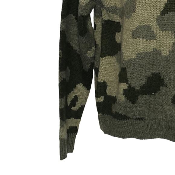 Lucky Brand Wool Blend Camo Crewneck Sweater Small Retro Grunge - Picture 5 of 15